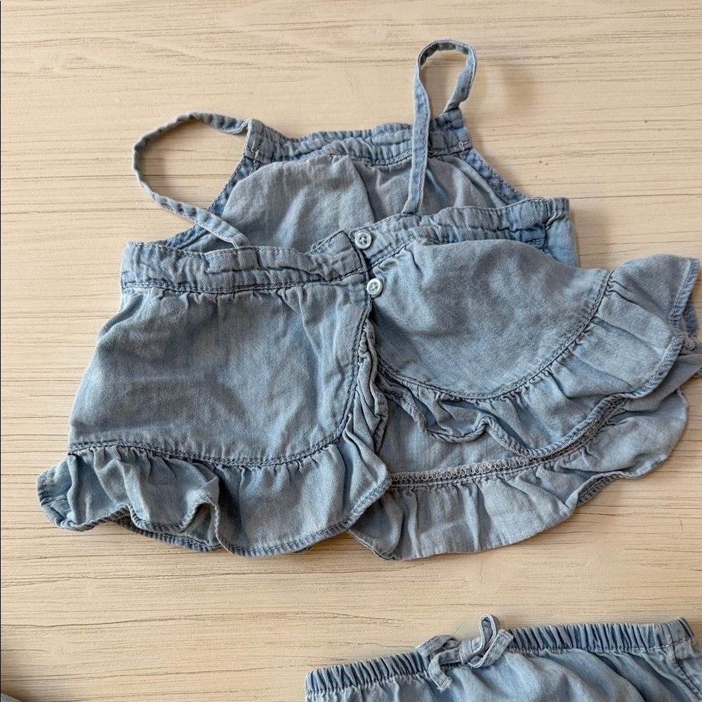 GAP Light Blue Ruffled Baby Outfit - Picture 3 of 6